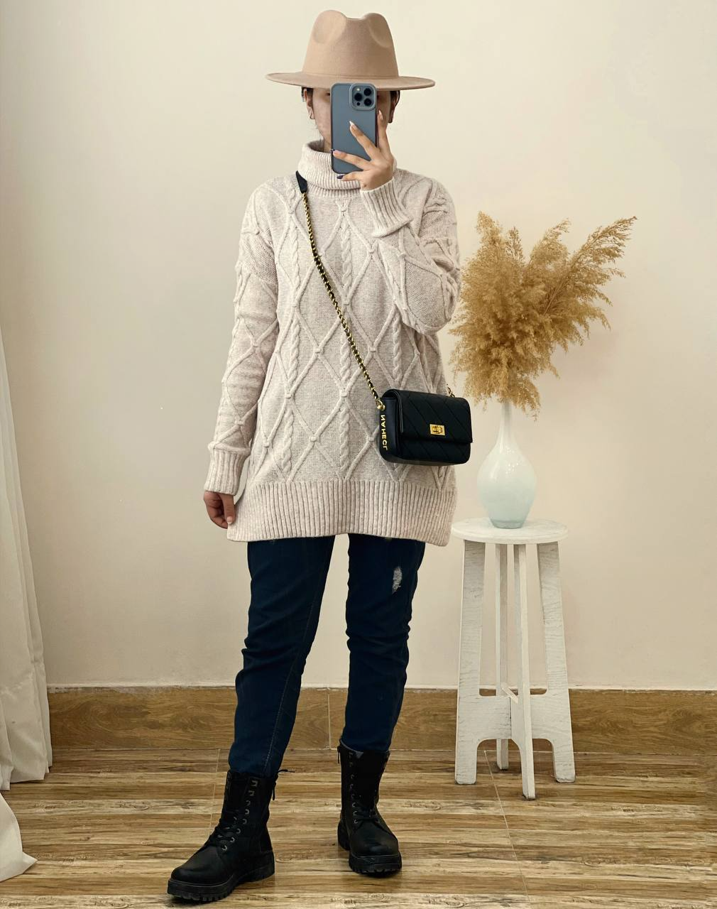 تونیک بافت یقه اسکی لوزی کد 2456