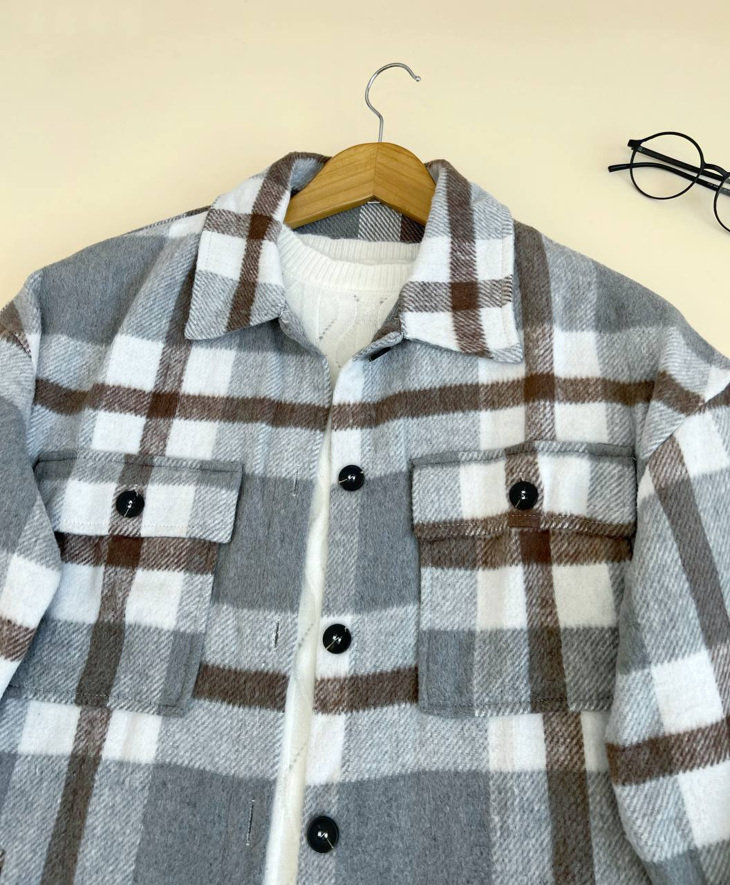 شکت چهارخونه پشمی وارداتی کد 2458