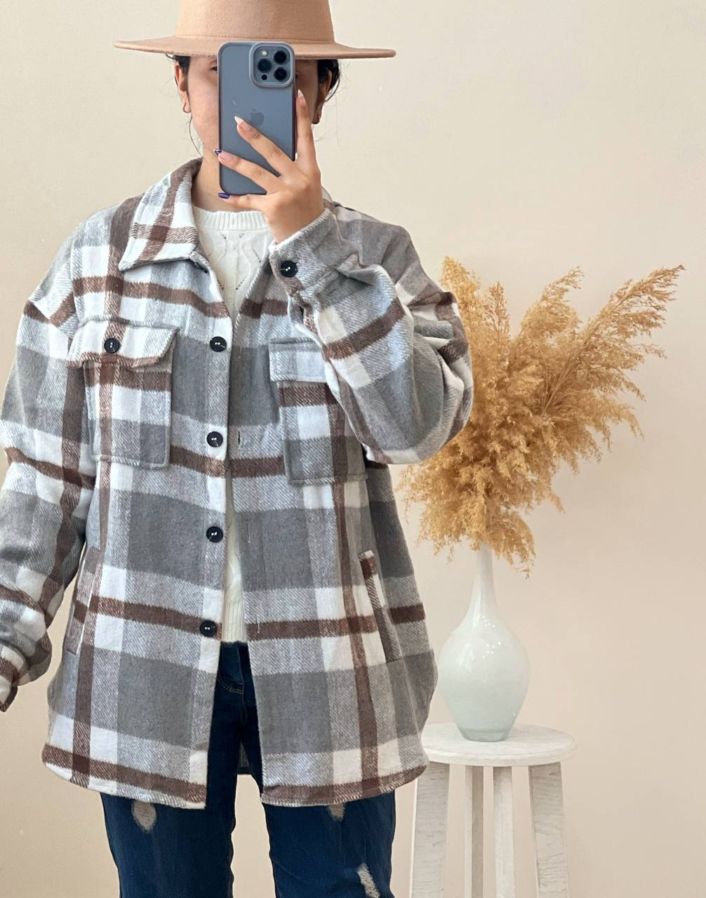 شکت چهارخونه پشمی وارداتی کد 2458