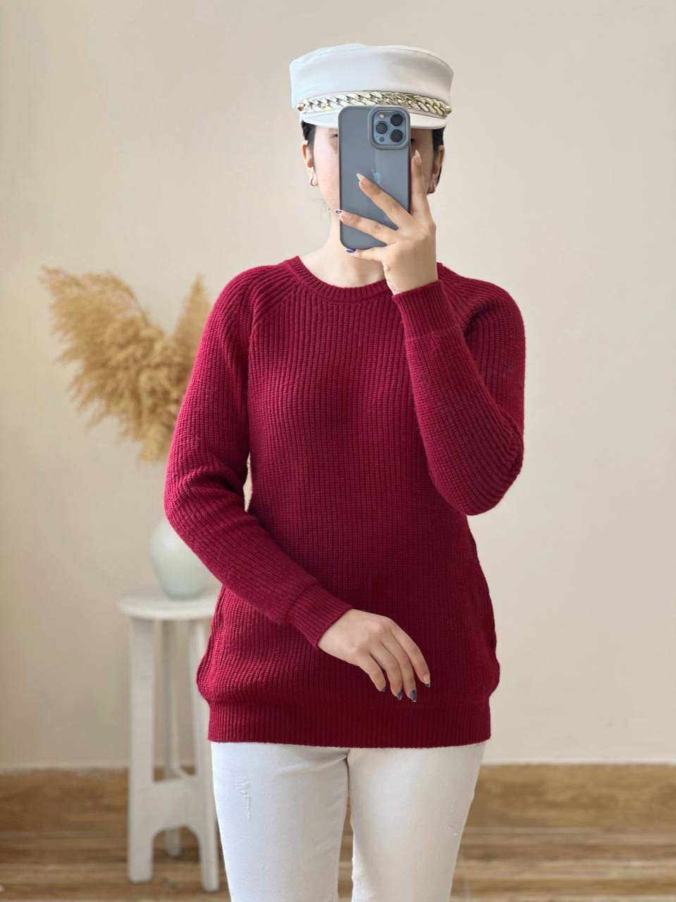 پلیور بافت یقه گرد ساده کد 2459