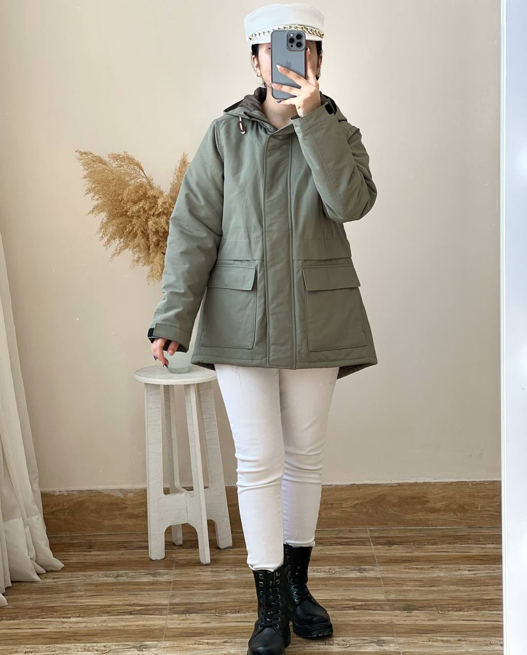 کاپشن کتان آستردار کد 2460