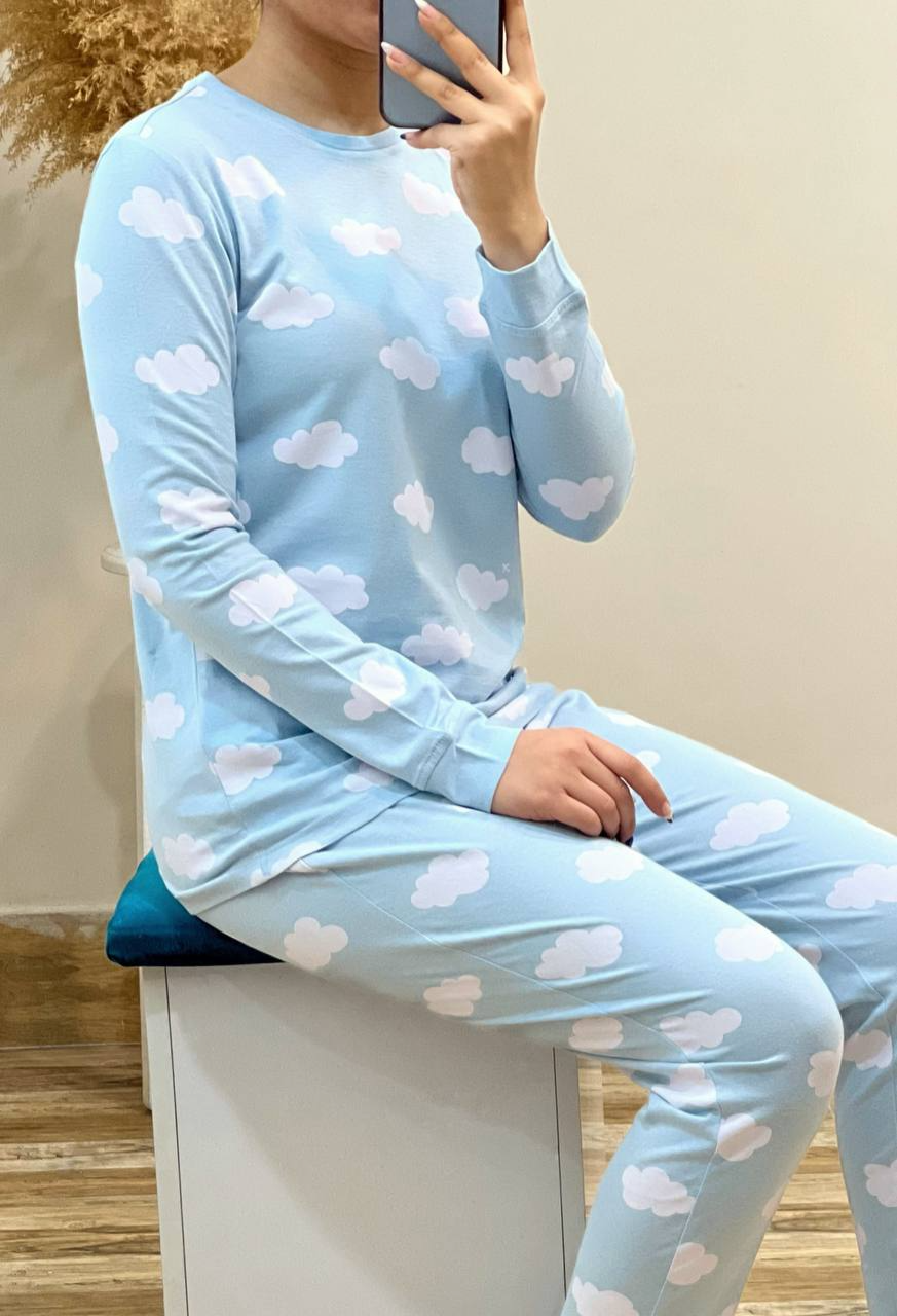 ست بلوز و شلوار راحتی ابر 2462