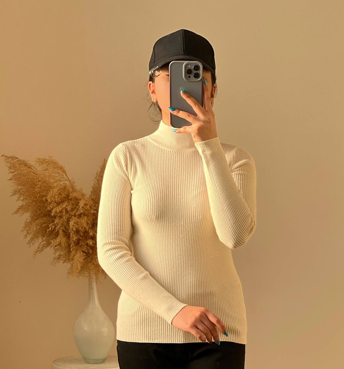 پلیور بافت کبریتی یقه سه سانت پولک دوزی کد 2467