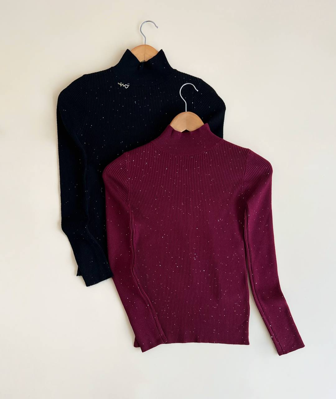 پلیور بافت کبریتی یقه سه سانت پولک دوزی کد 2467