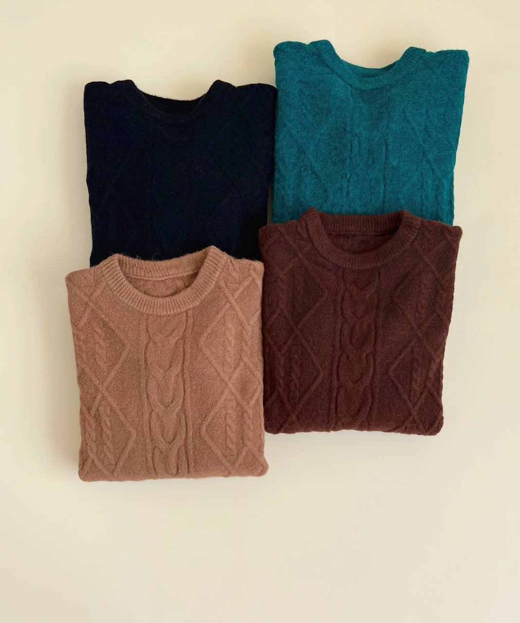 پلیور بافت یقه گرد گرم بالا کد 2469