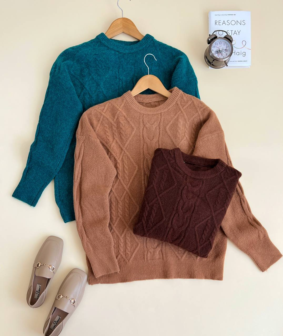 پلیور بافت یقه گرد گرم بالا کد 2469