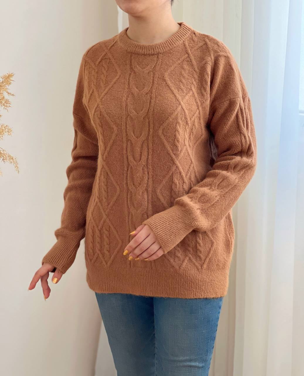 پلیور بافت یقه گرد گرم بالا کد 2469