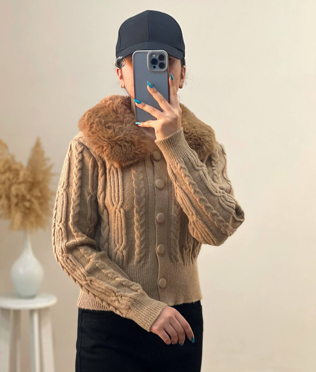 ژاکت بافت خزدار اوردر کد 2470