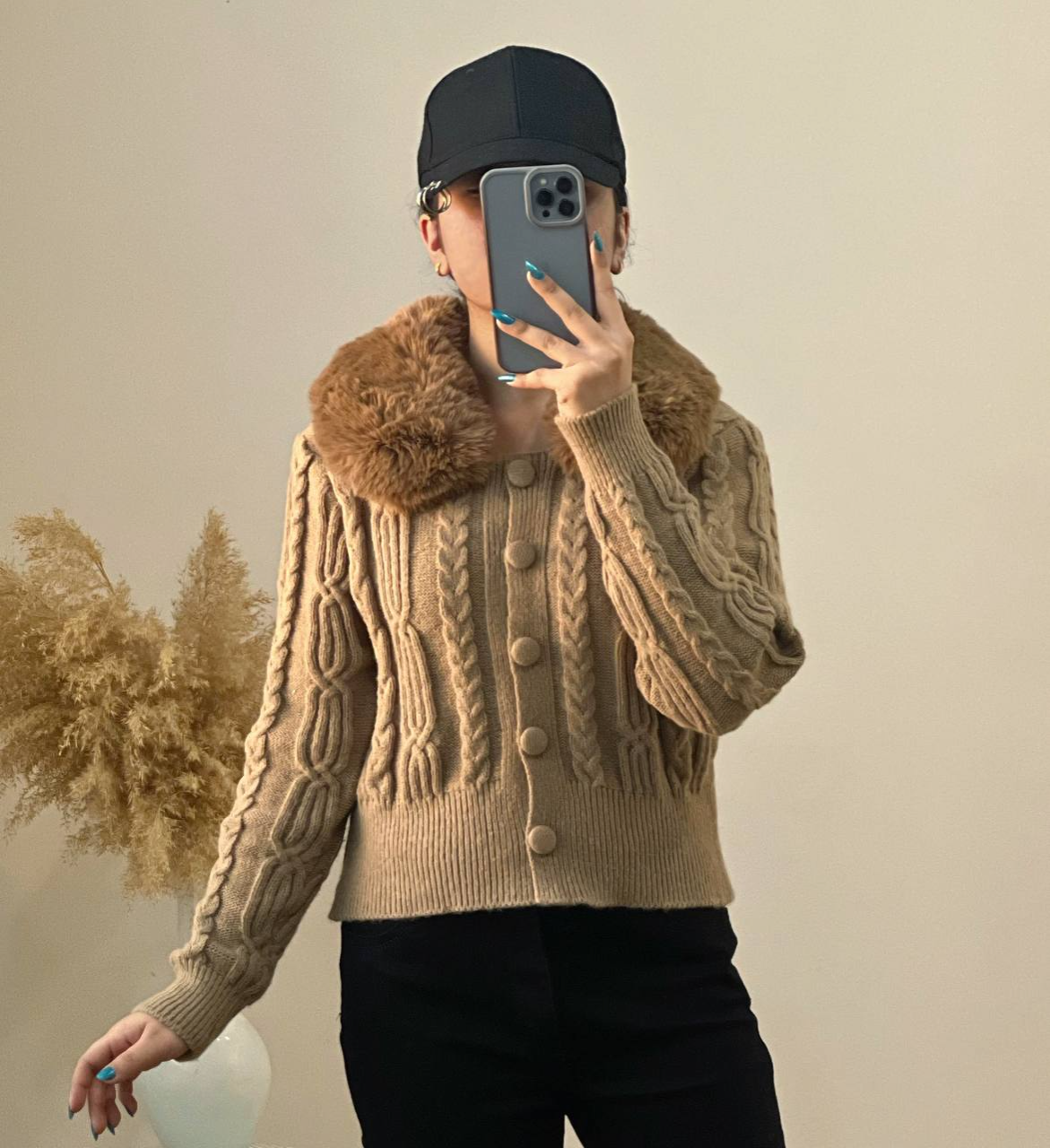 ژاکت بافت خزدار اوردر کد 2470