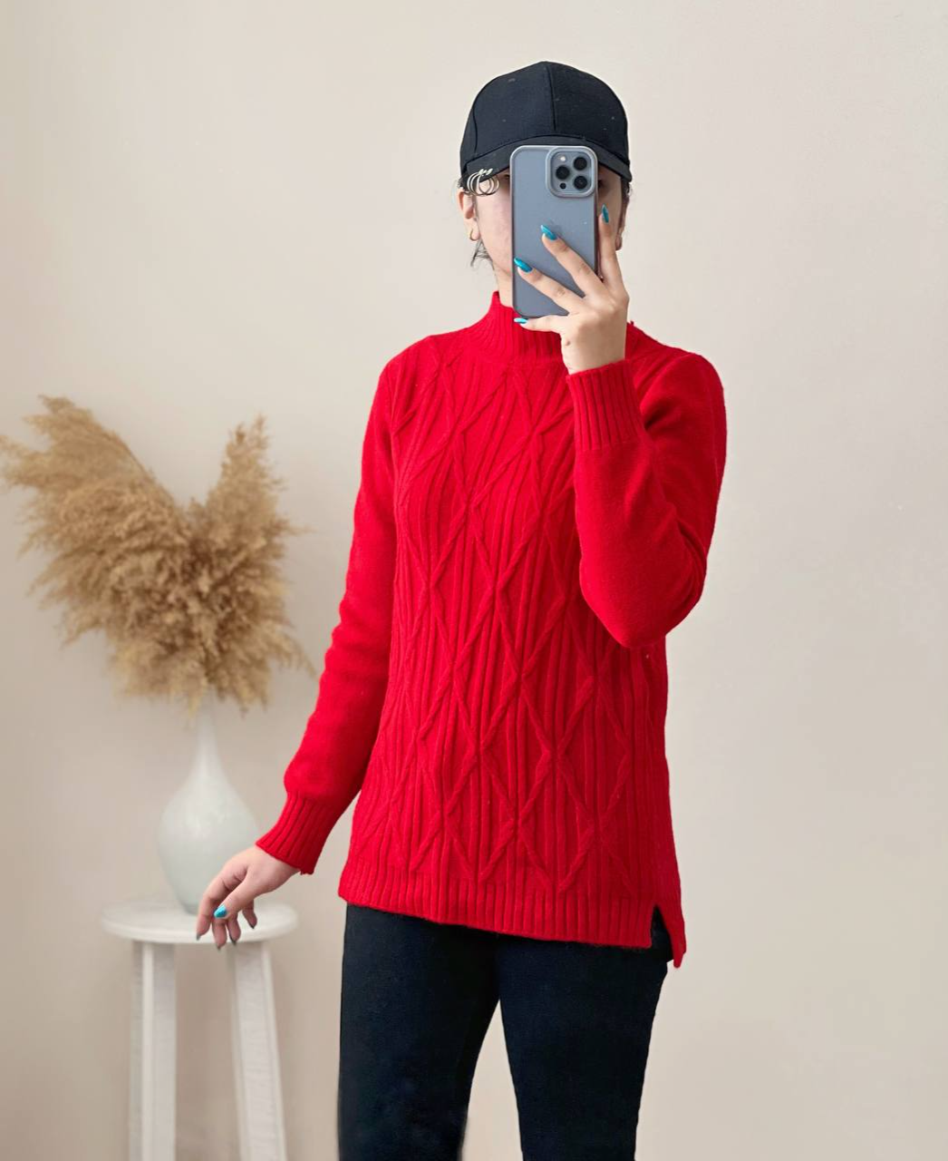 پلیور بافت لوزی کد 2473