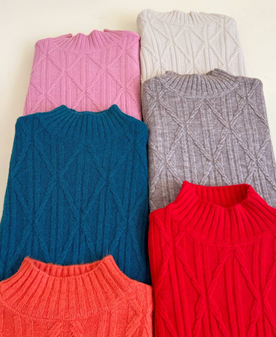 پلیور بافت لوزی کد 2473