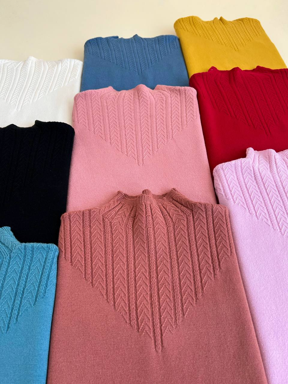 پلیور بافت یقه ایستاده کد 2474