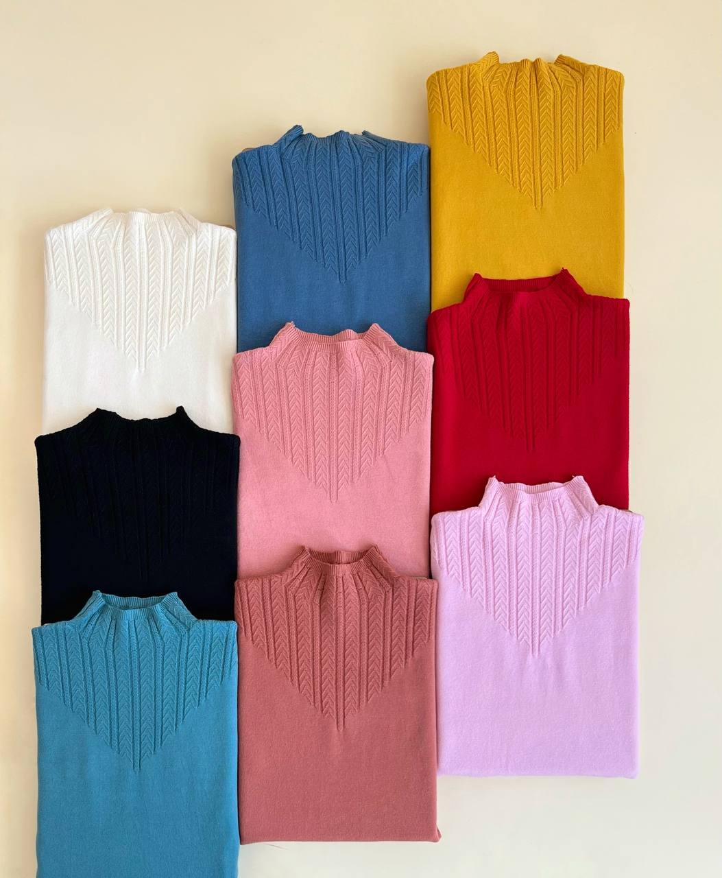 پلیور بافت یقه ایستاده کد 2474