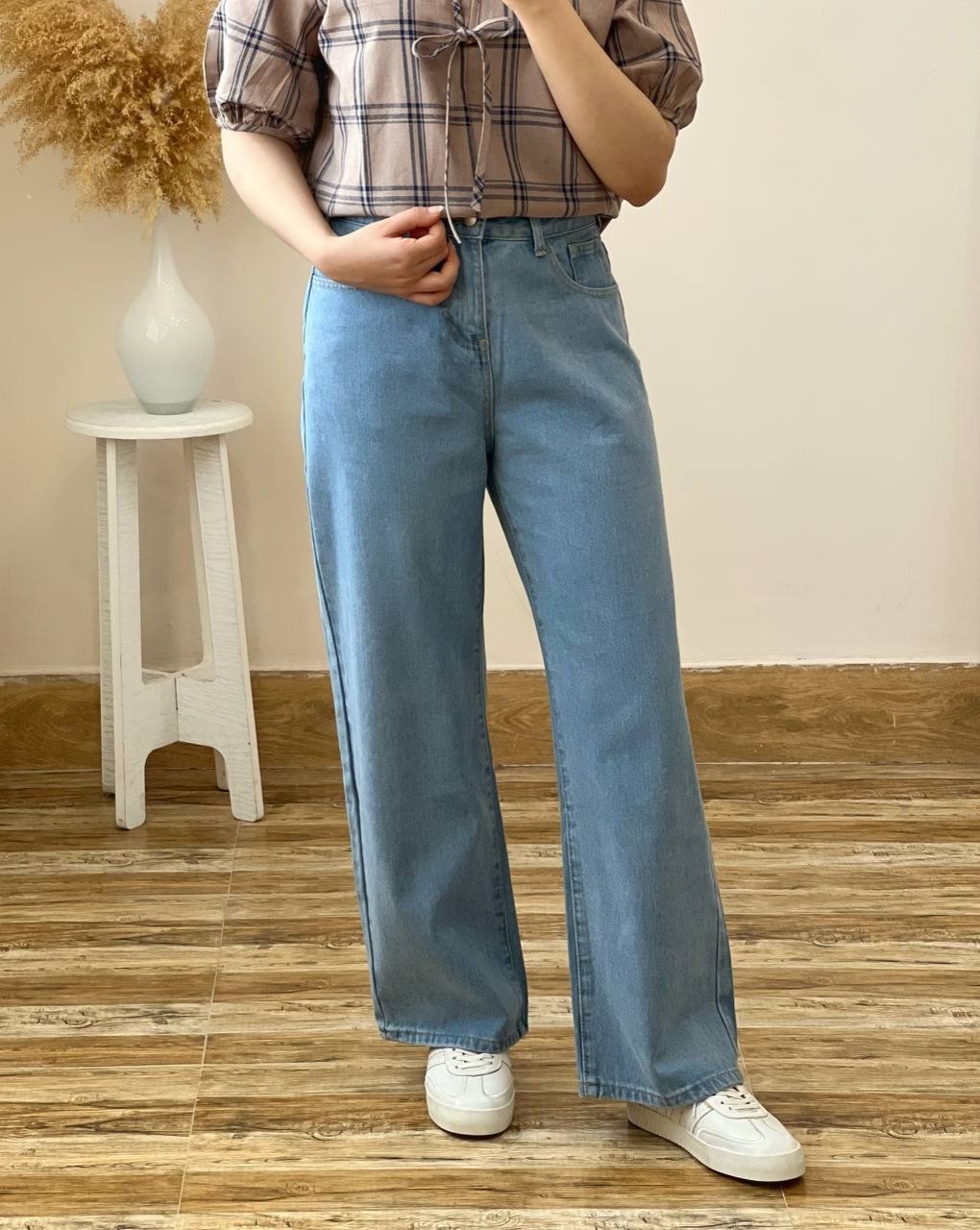 شلوار جین نیم بگ کد 2483