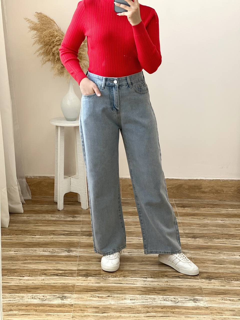 شلوار جین نیم بگ کد 2483