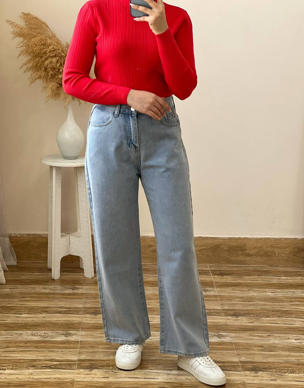 شلوار جین نیم بگ کد 2483