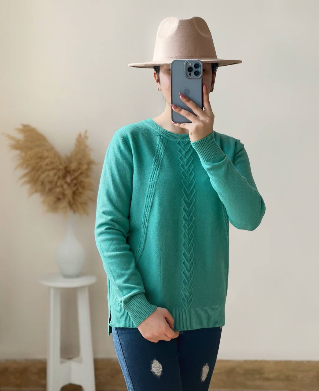 پلیور بافت بغل چاک یقه گرد کد 2488