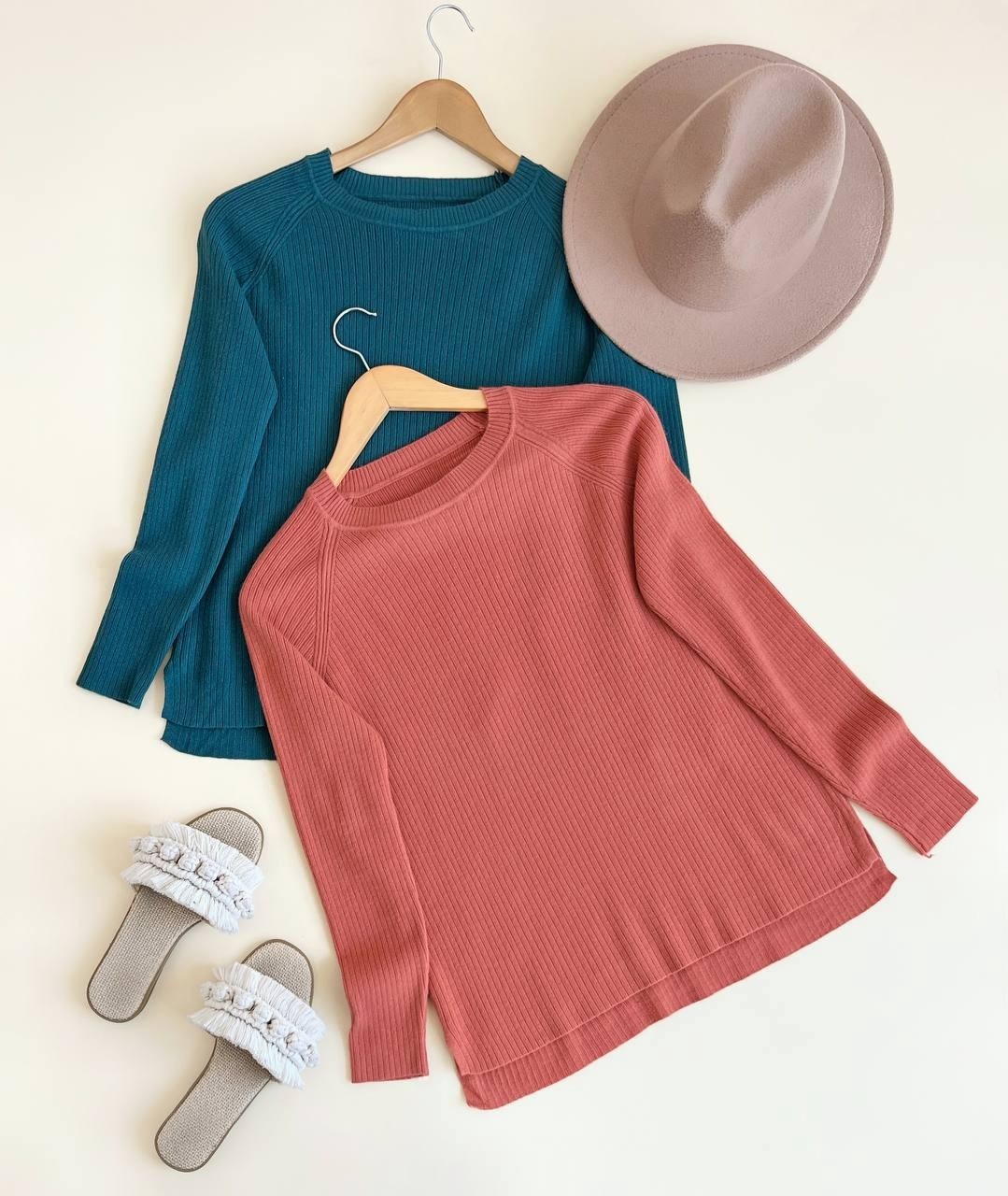 پلیور بافت یقه گرد ساده کد 2492