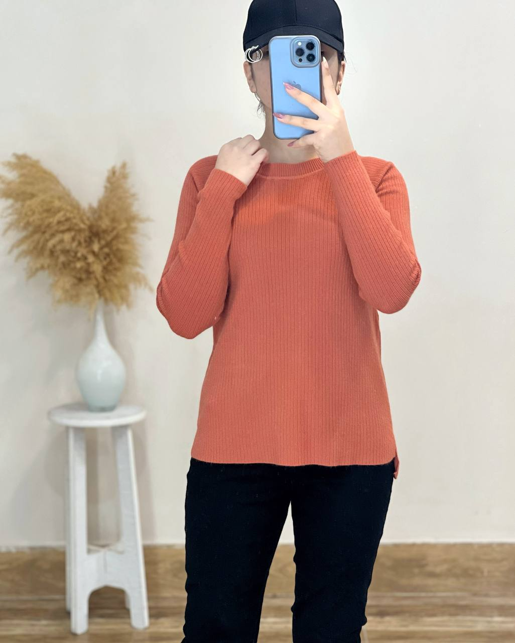 پلیور بافت یقه گرد ساده کد 2492