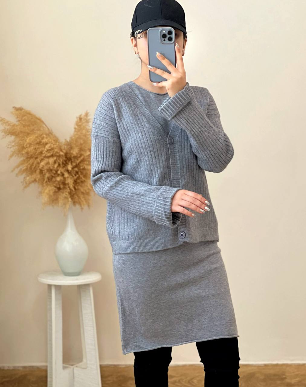 ست سارافن + ژاکت بافت کد 2494