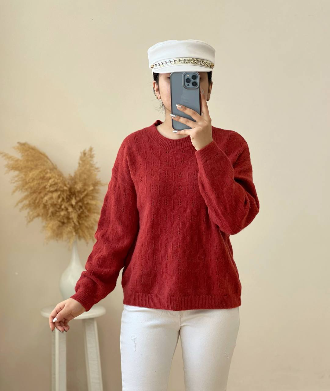 پلیور بافت یقه گرد کد 2495