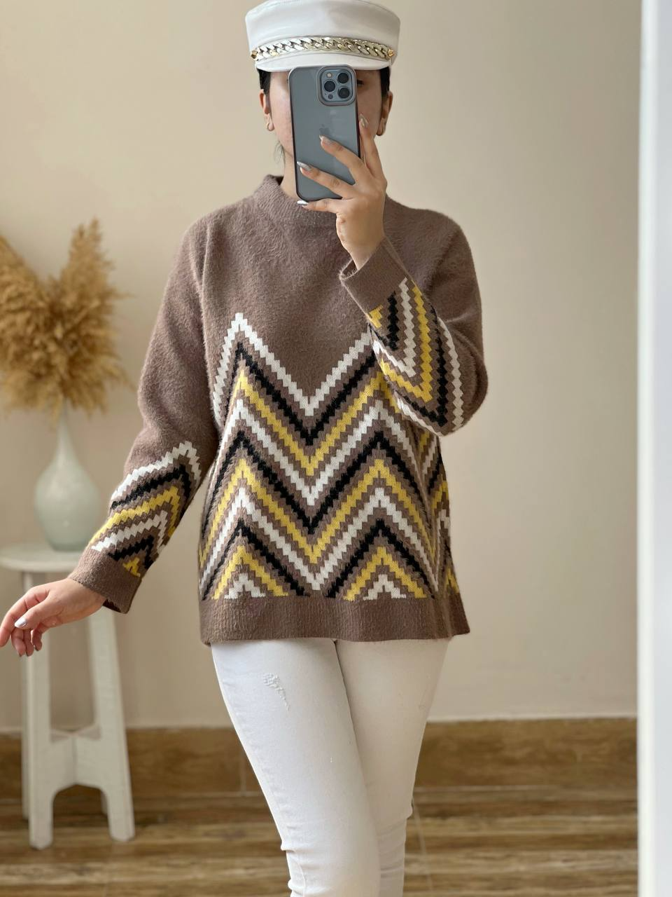 پلیور بافت موهر دار گرم بالا کد 2496