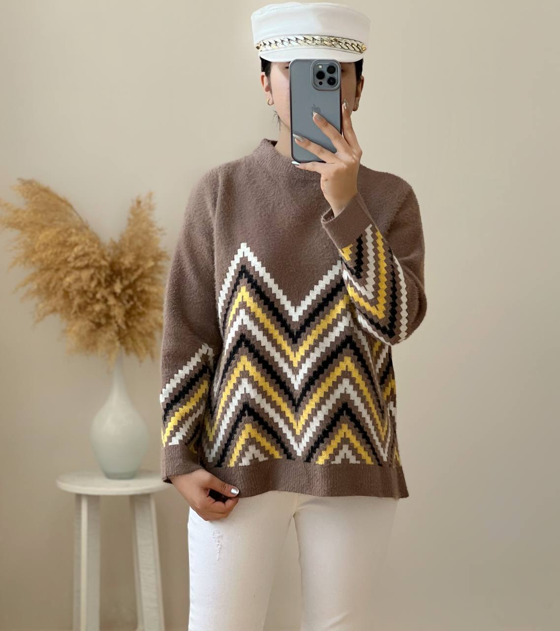 پلیور بافت موهر دار گرم بالا کد 2496