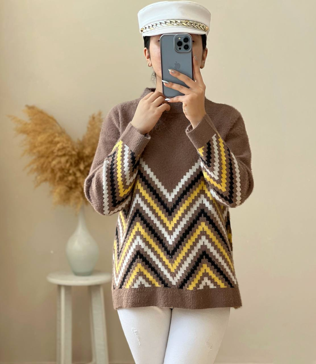 پلیور بافت موهر دار گرم بالا کد 2496