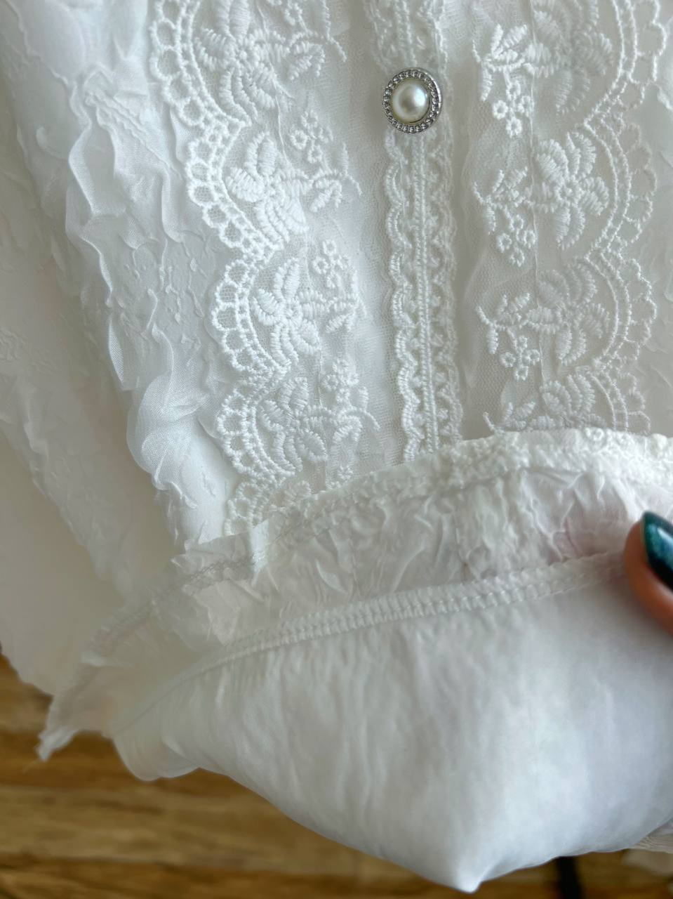 شومیز آستردار نوار خامه دوزی کد 2505