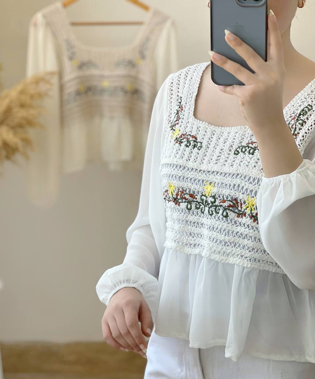 شومیز عروسکی گلدوزی شده کد 2507