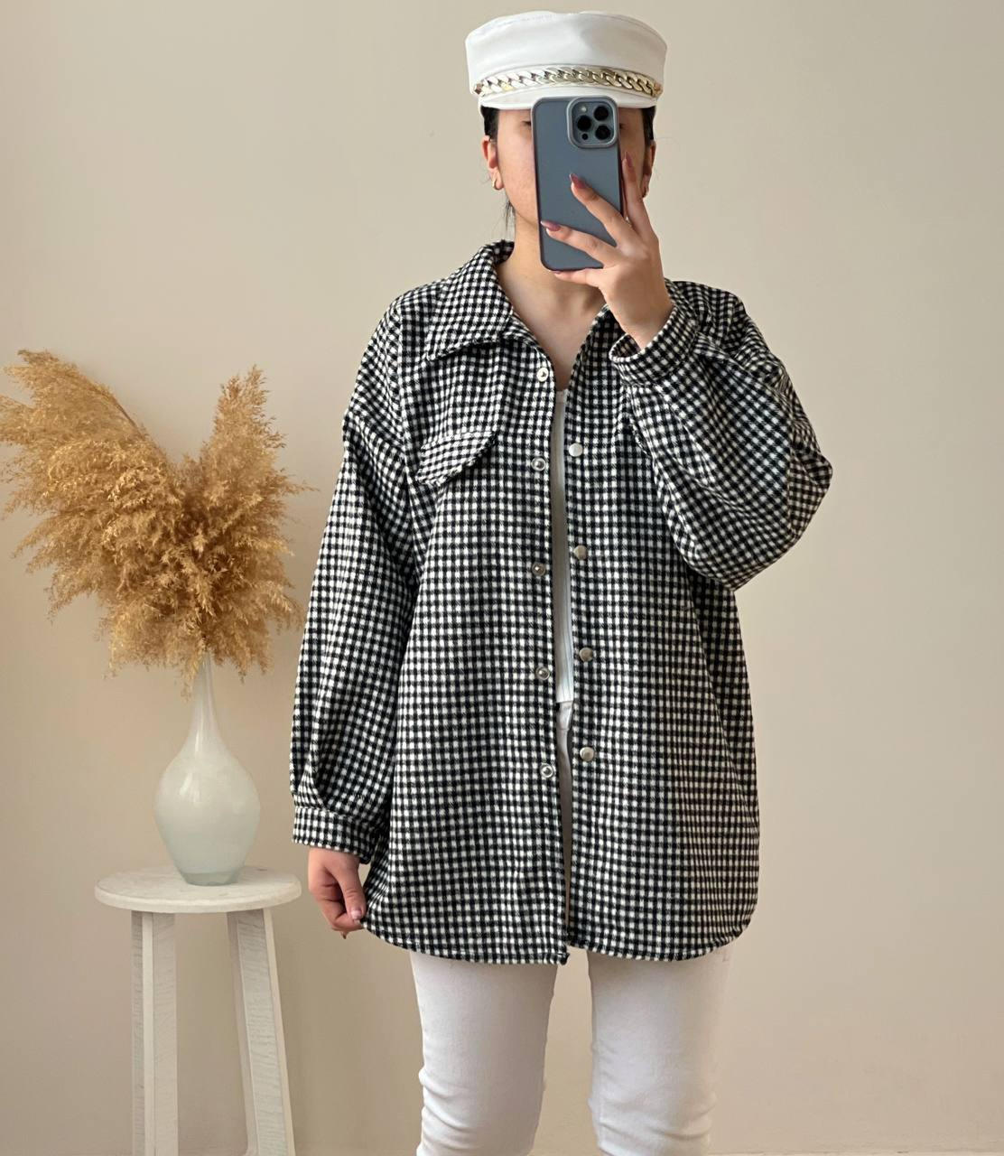 مانتو جلو دکمه آستین پف کد 2508