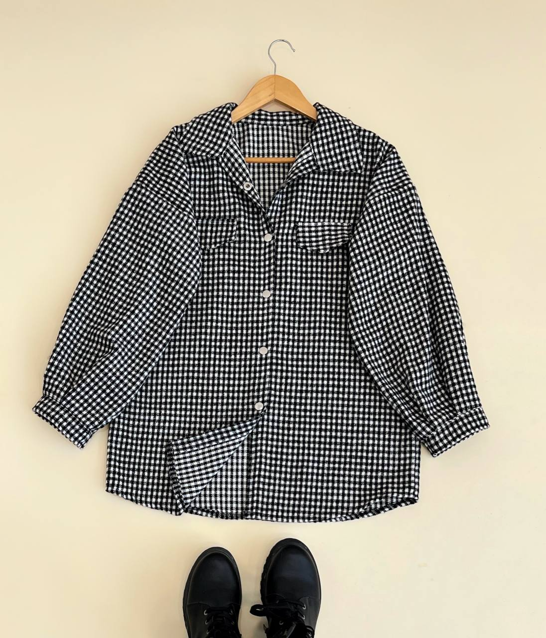 مانتو جلو دکمه آستین پف کد 2508