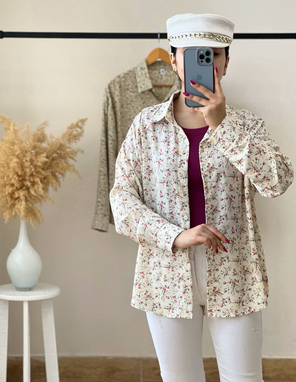 شومیز کرپ گل ریز کد 2513