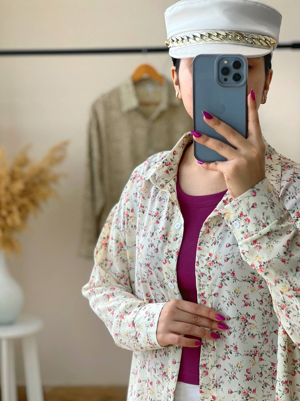 شومیز کرپ گل ریز کد 2513