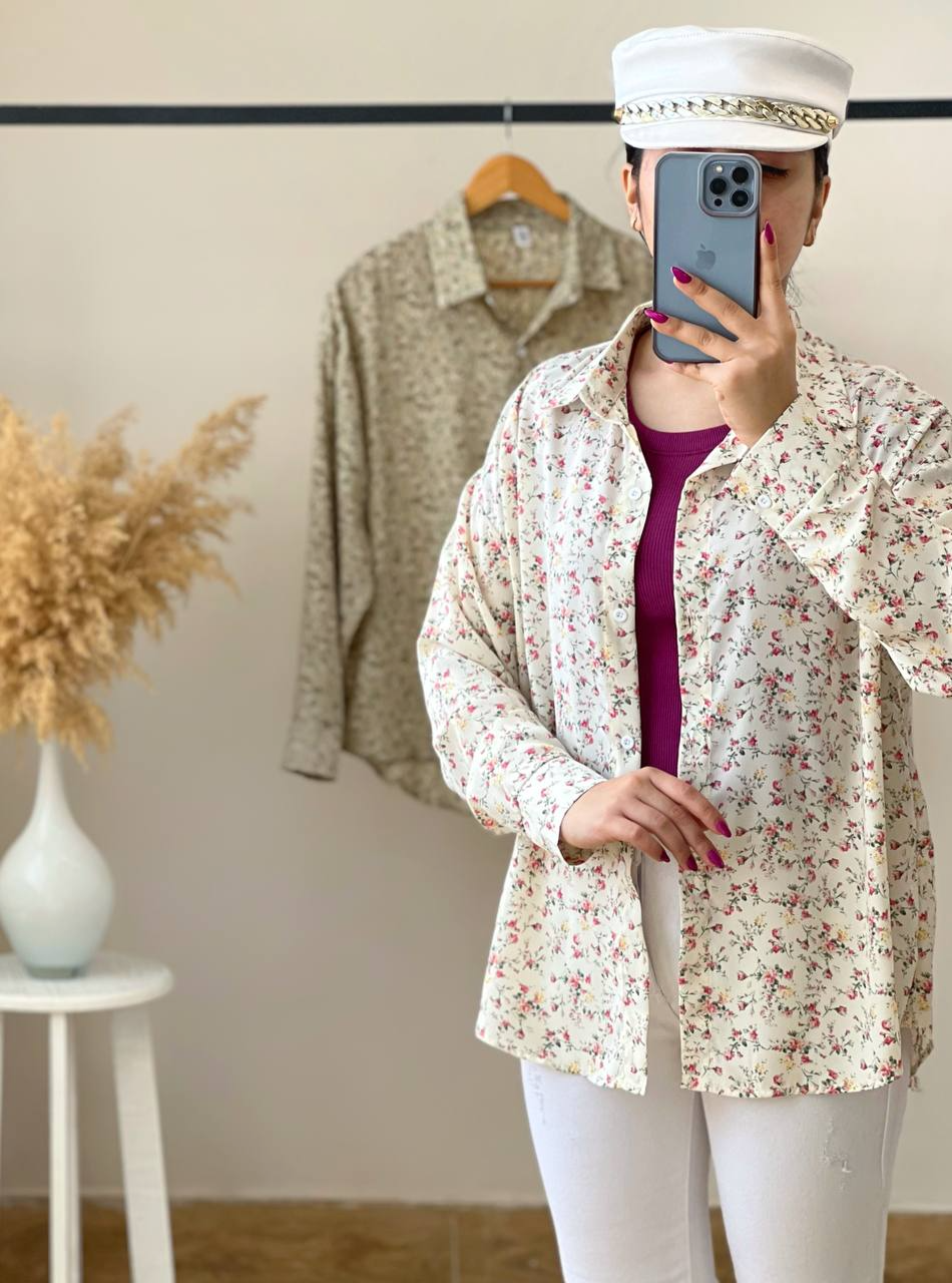 شومیز کرپ گل ریز کد 2513