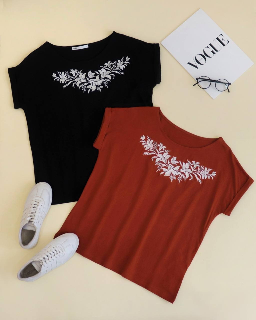 تیشرت گلدوزی شده برندikka کد 2519