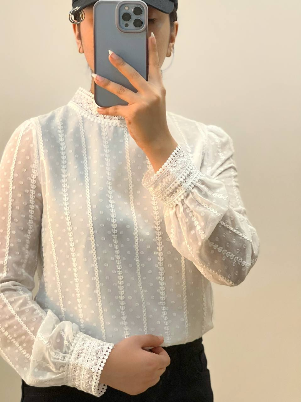 شومیز حریر گلدوزی شده کد 2521