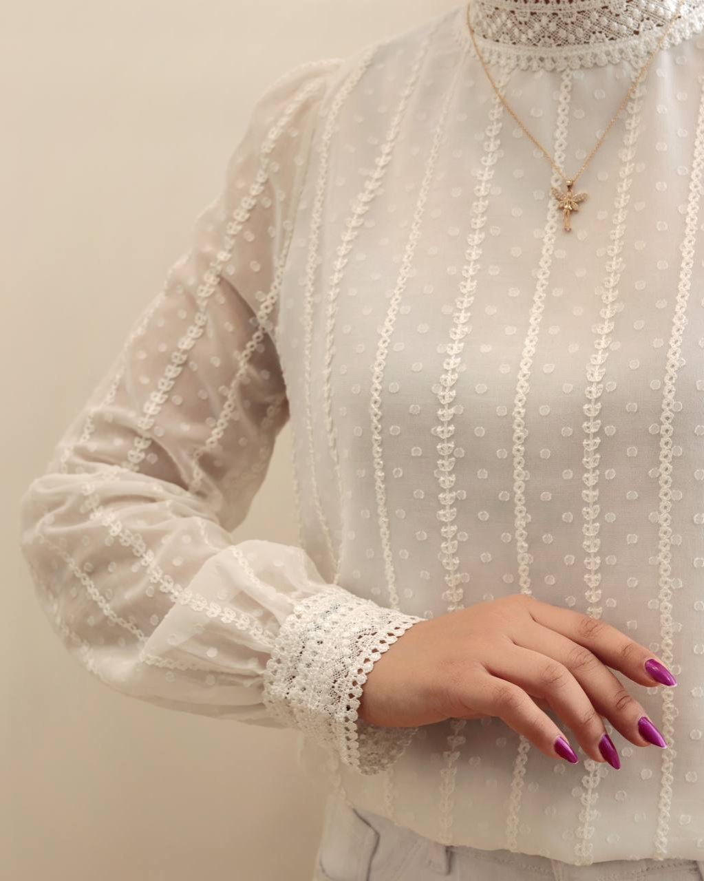 شومیز حریر گلدوزی شده کد 2521