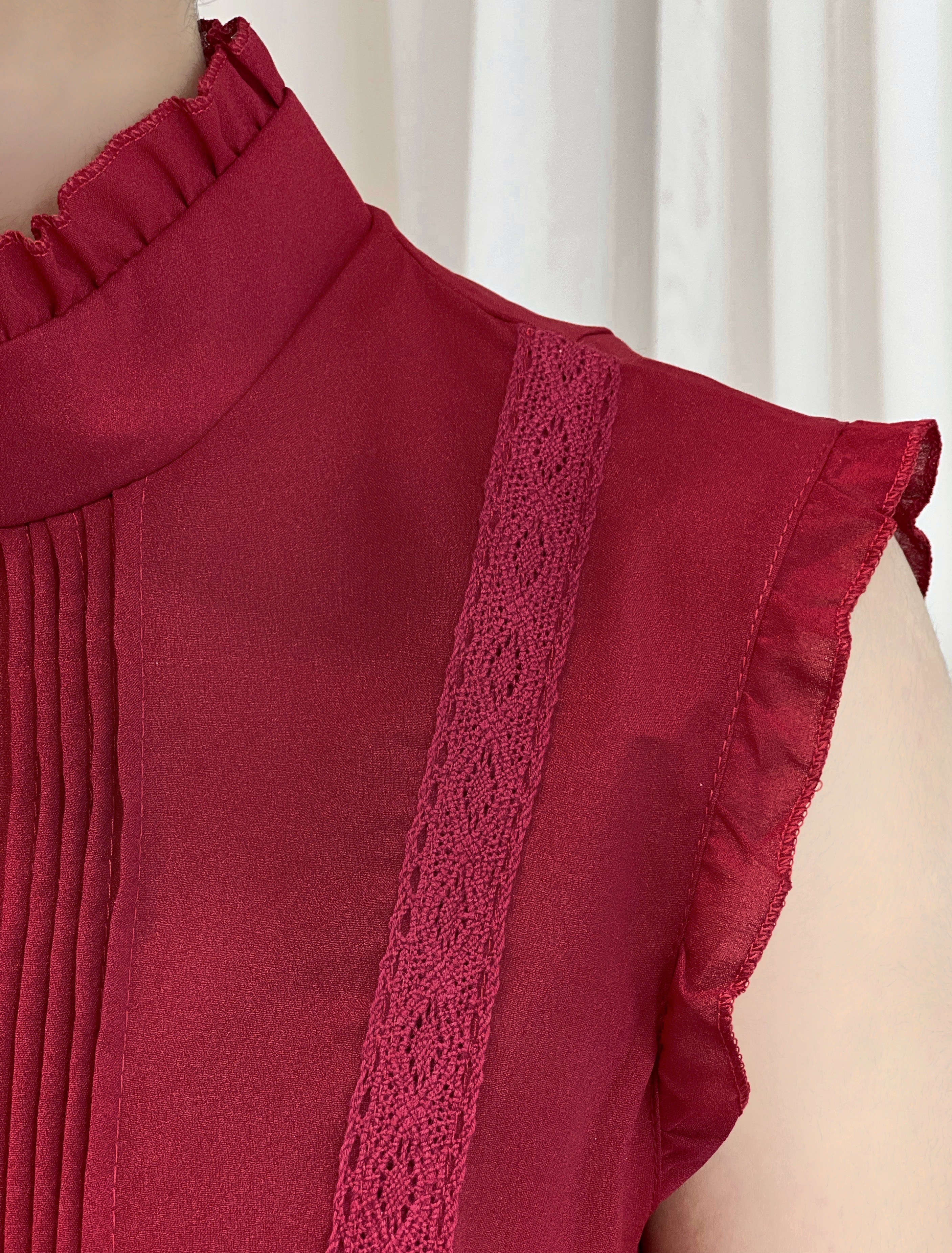 تاپ کرپ حریر یقه ایستاده کد 2523