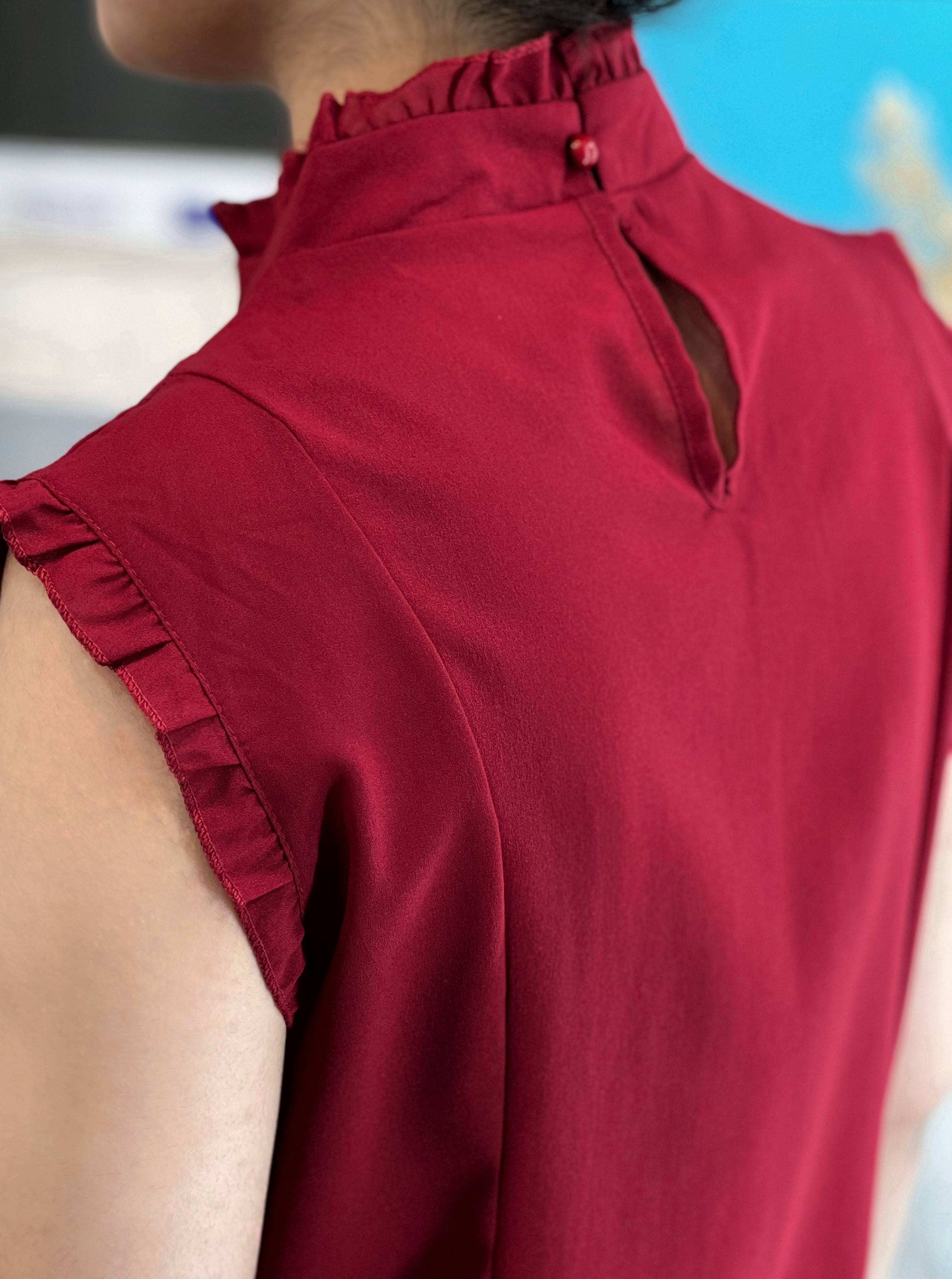 تاپ کرپ حریر یقه ایستاده کد 2523