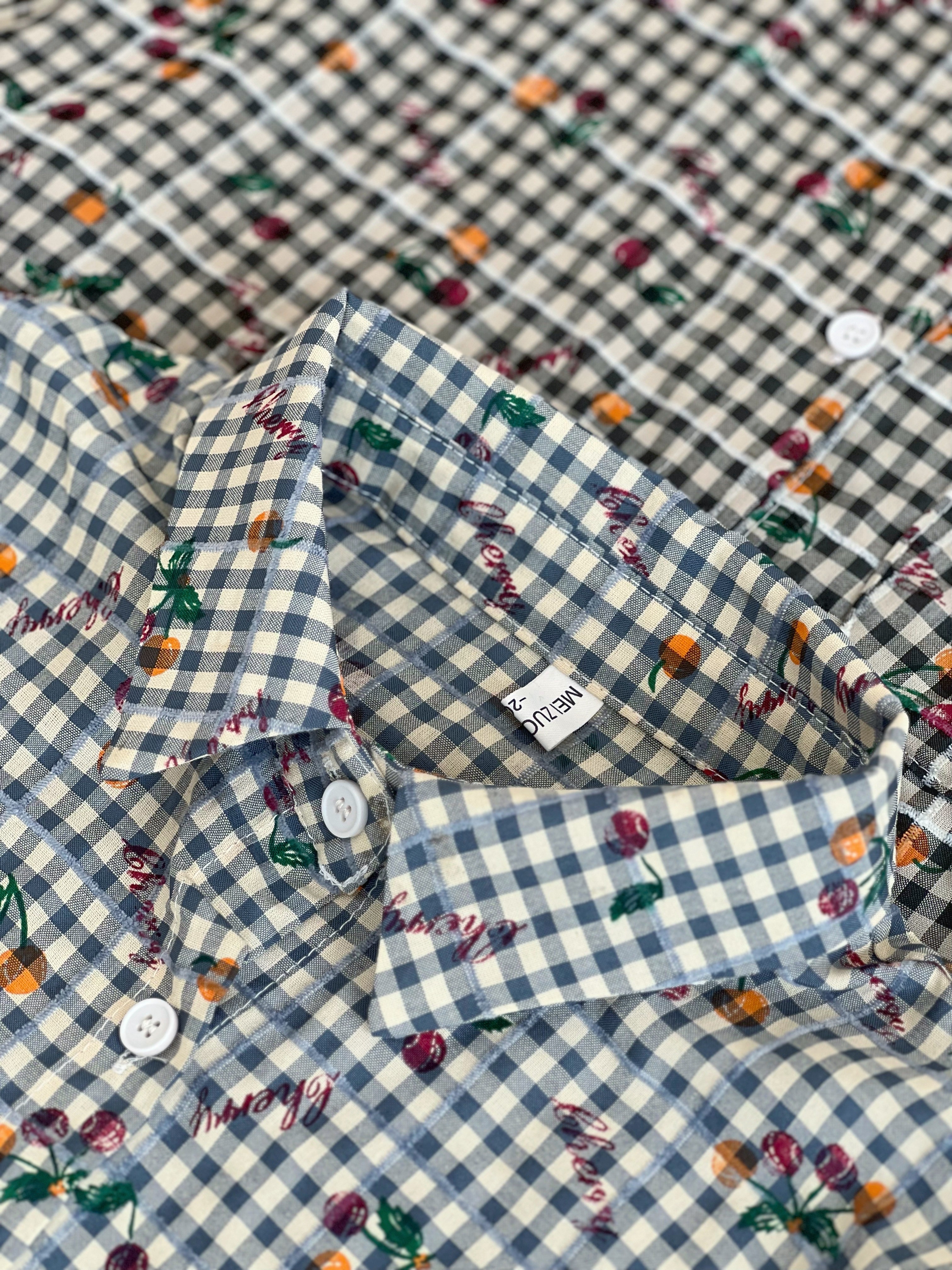 شومیز نخی آلبالویی کد 2524