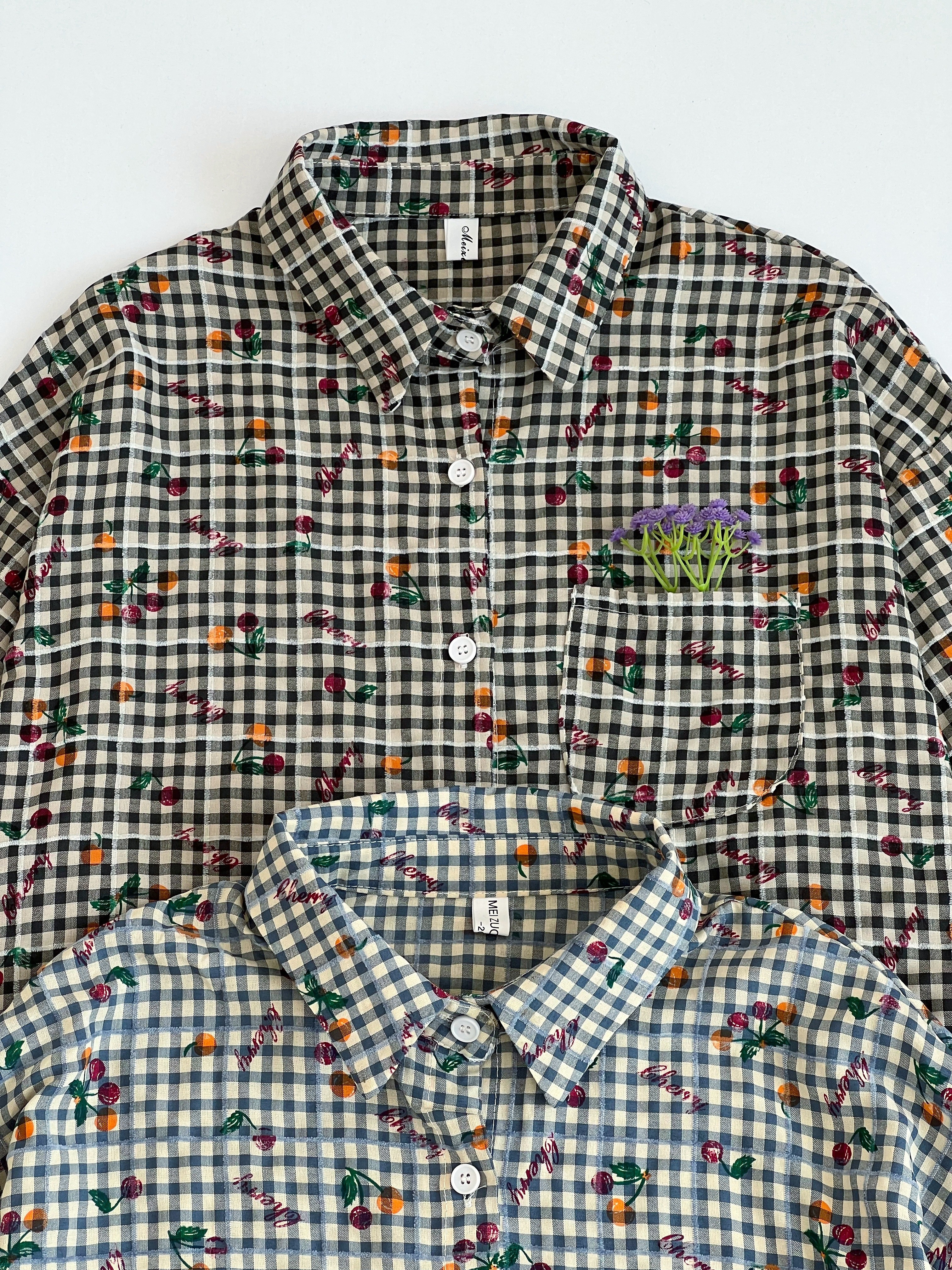 شومیز نخی آلبالویی کد 2524