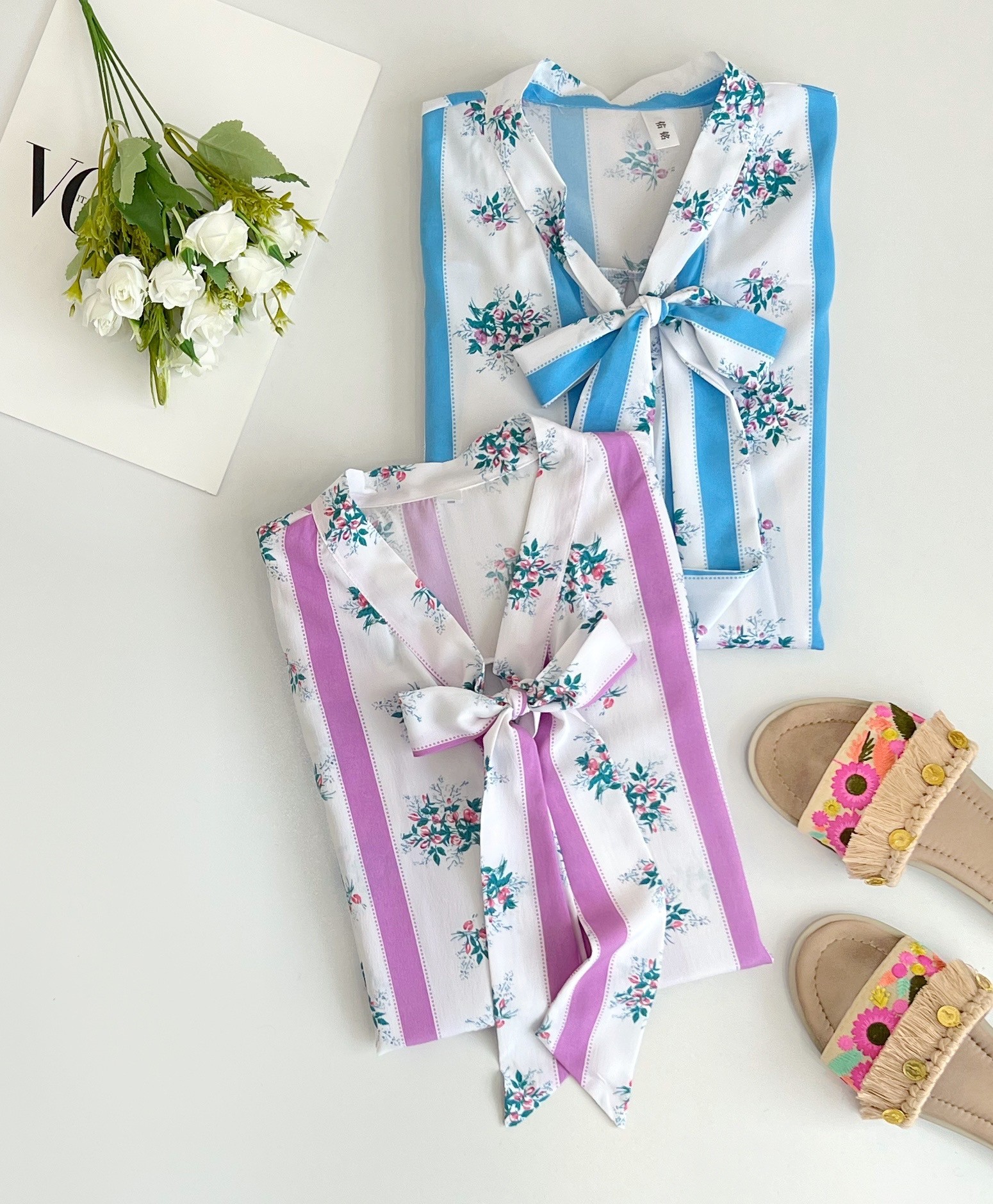 شومیز راه راه شکوفه کد 2530