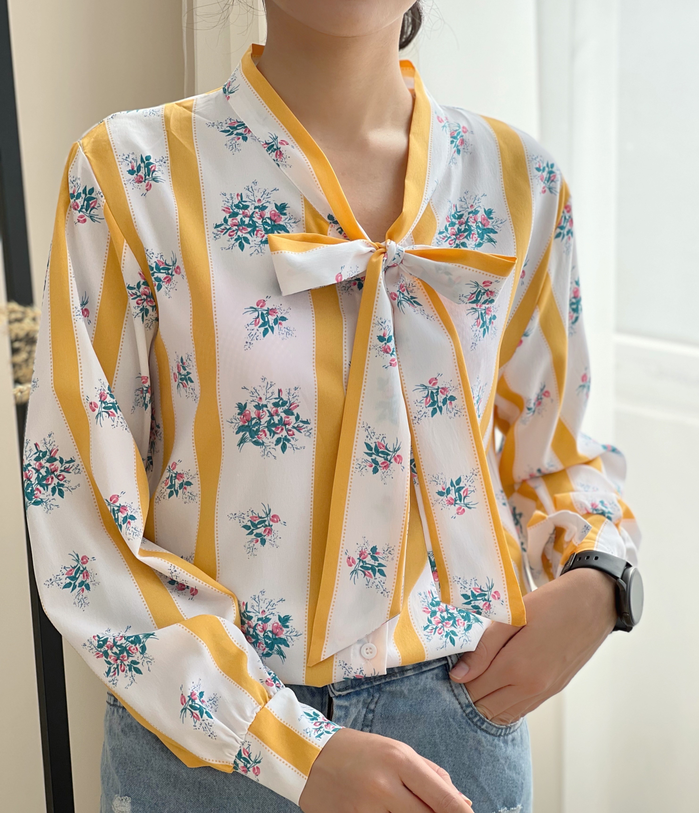 شومیز راه راه شکوفه کد 2530