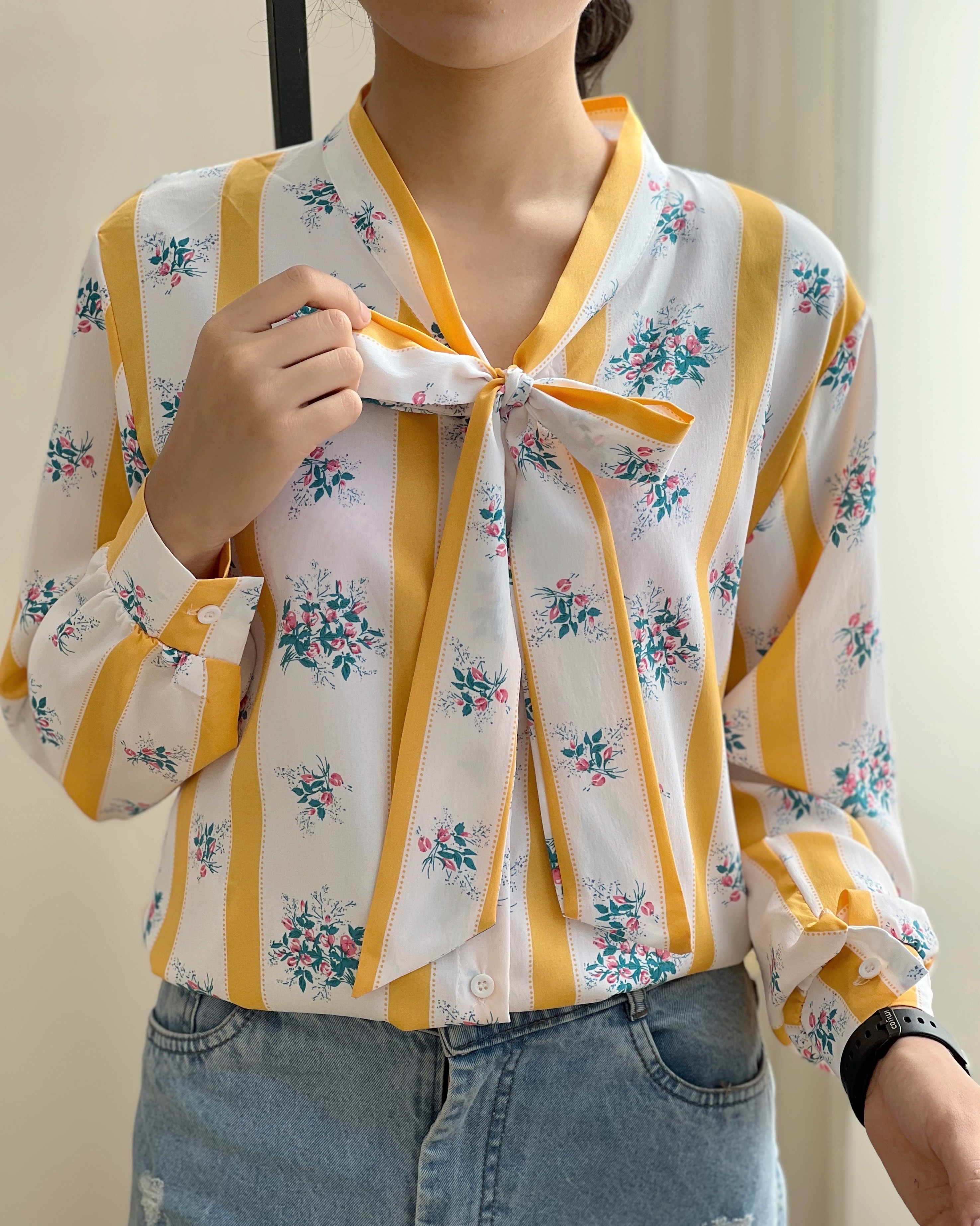 شومیز راه راه شکوفه کد 2530