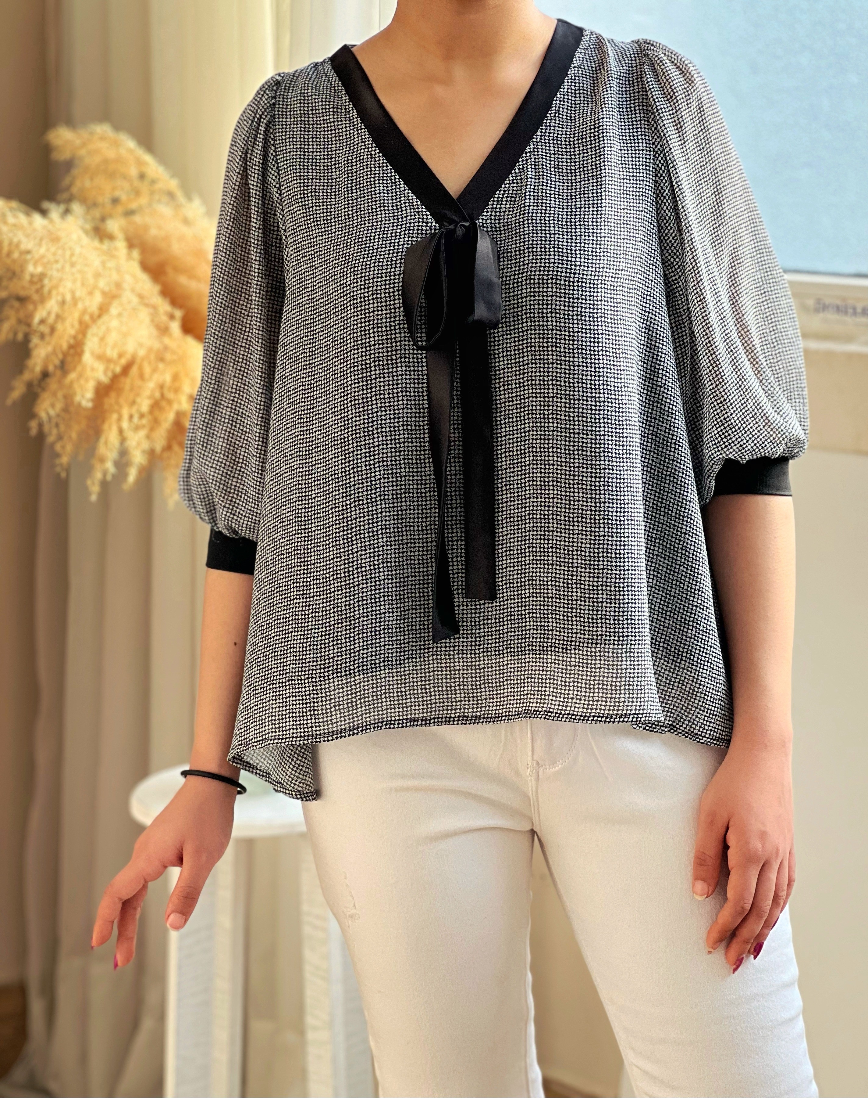 شومیز حریر پاپیونی کد 2532