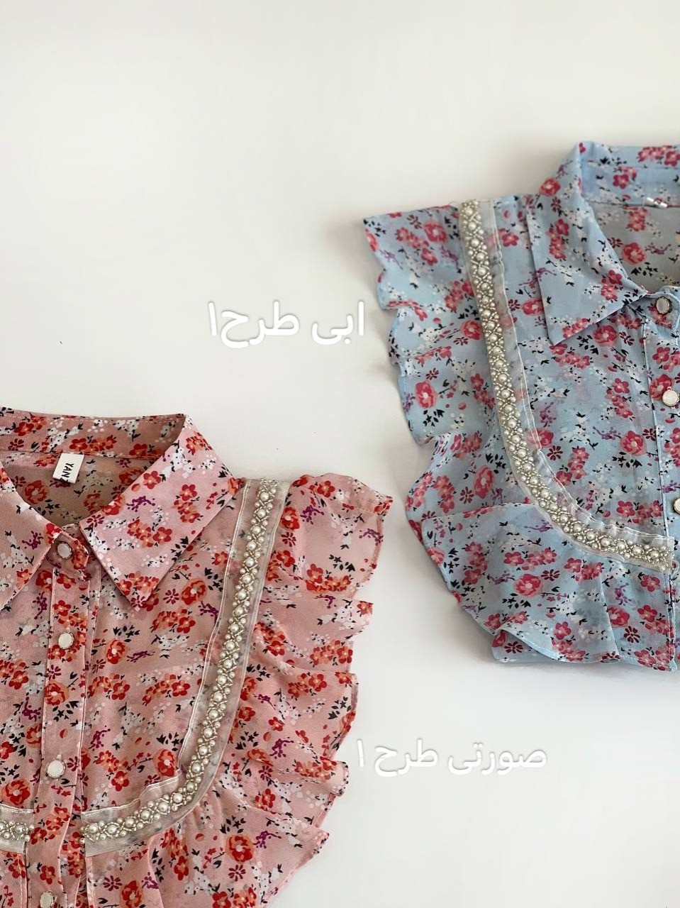 شومیز کرپ حریر گلدار کد 2537