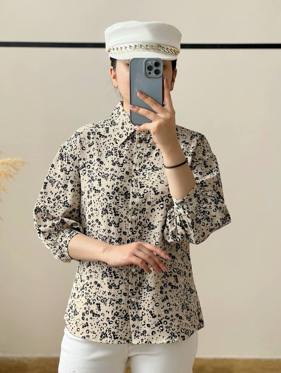 شومیز آستین پف جلو دکمه کد 2539