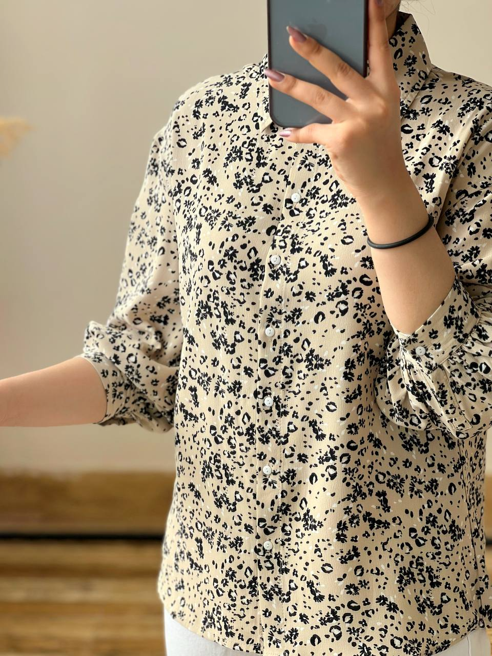 شومیز آستین پف جلو دکمه کد 2539