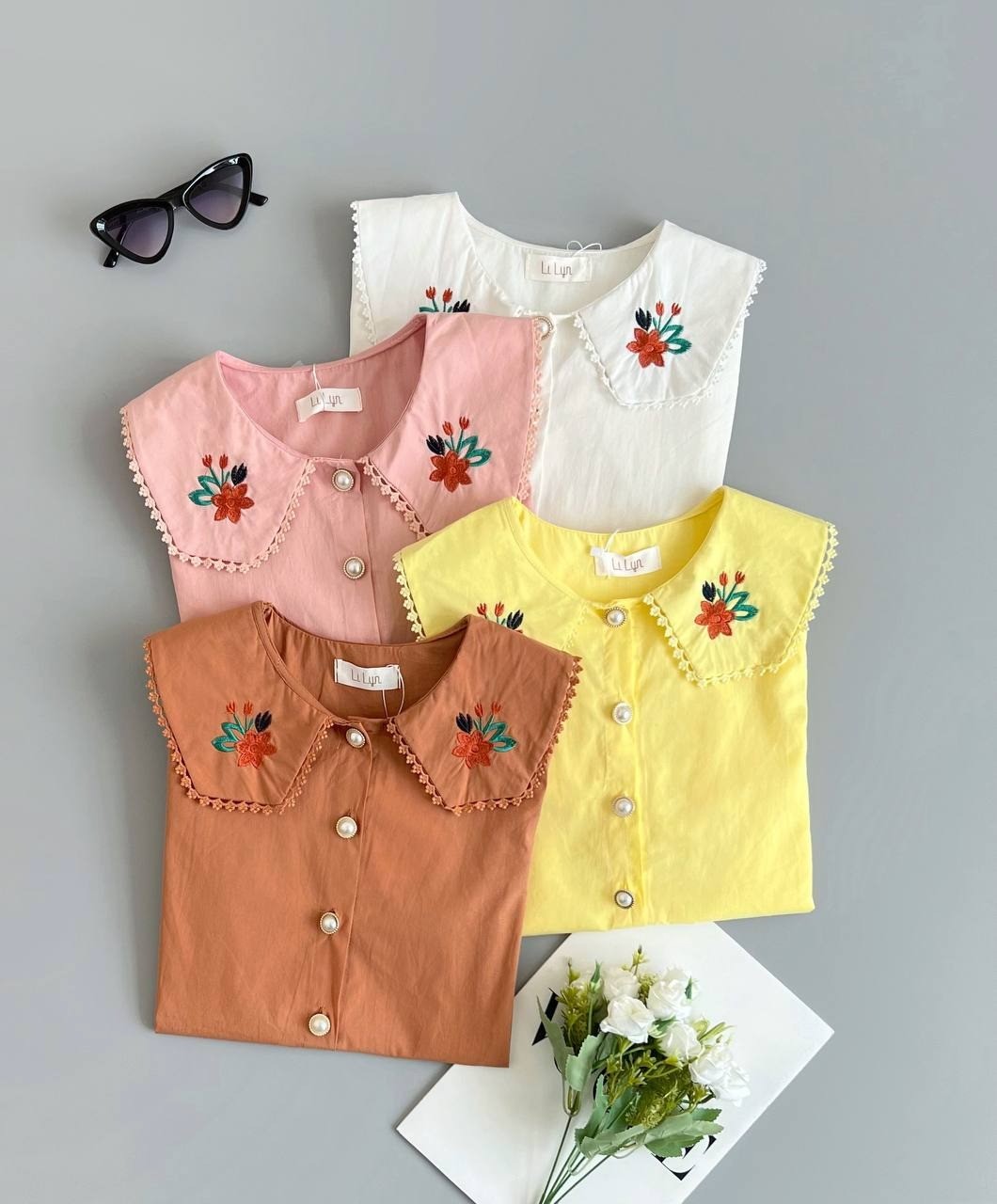 شومیز یقه ب ب گلدوزی شده کد 2541